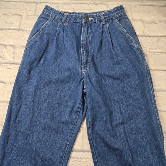 Vintage Jean de Paree Women's Jeans Pleated size 11/12 High Waist Straight Leg - Picture 6 of 14